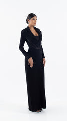 فستان اسود راقي مع غولة