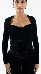 جمب سوت من خام المخمل مع كورسيه منفصل