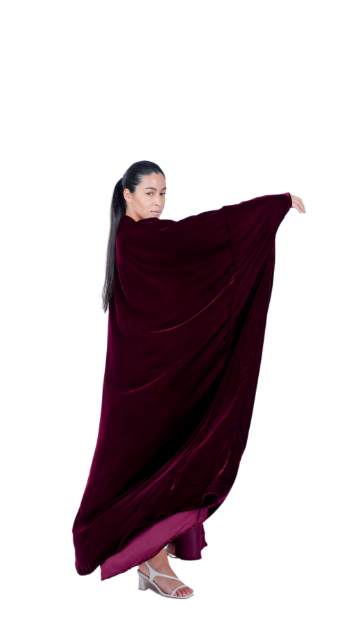 Maroon vilvate abaya